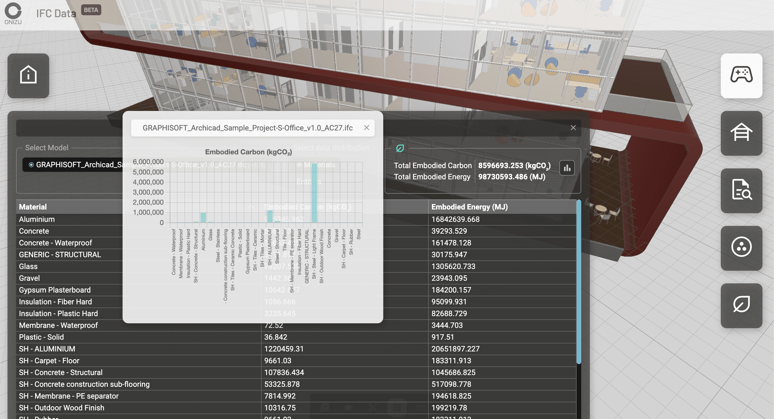 IFC Data Viewer Main Screenshot